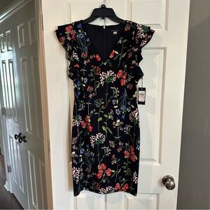 Tommy Hilfiger Navy Floral Flutter Sleeve Dress, NWT